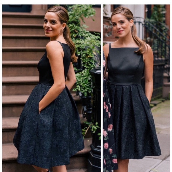 Gal Meets Glam Collection Kimberly Cocktail Dress Midnight Jacquard - Picture 2 of 6